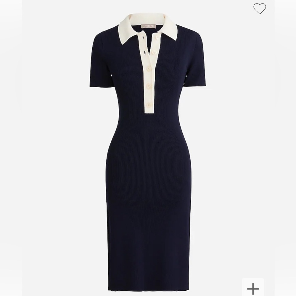 Jcrew NWOT Short-sleeve contrast-trim sweater-dress